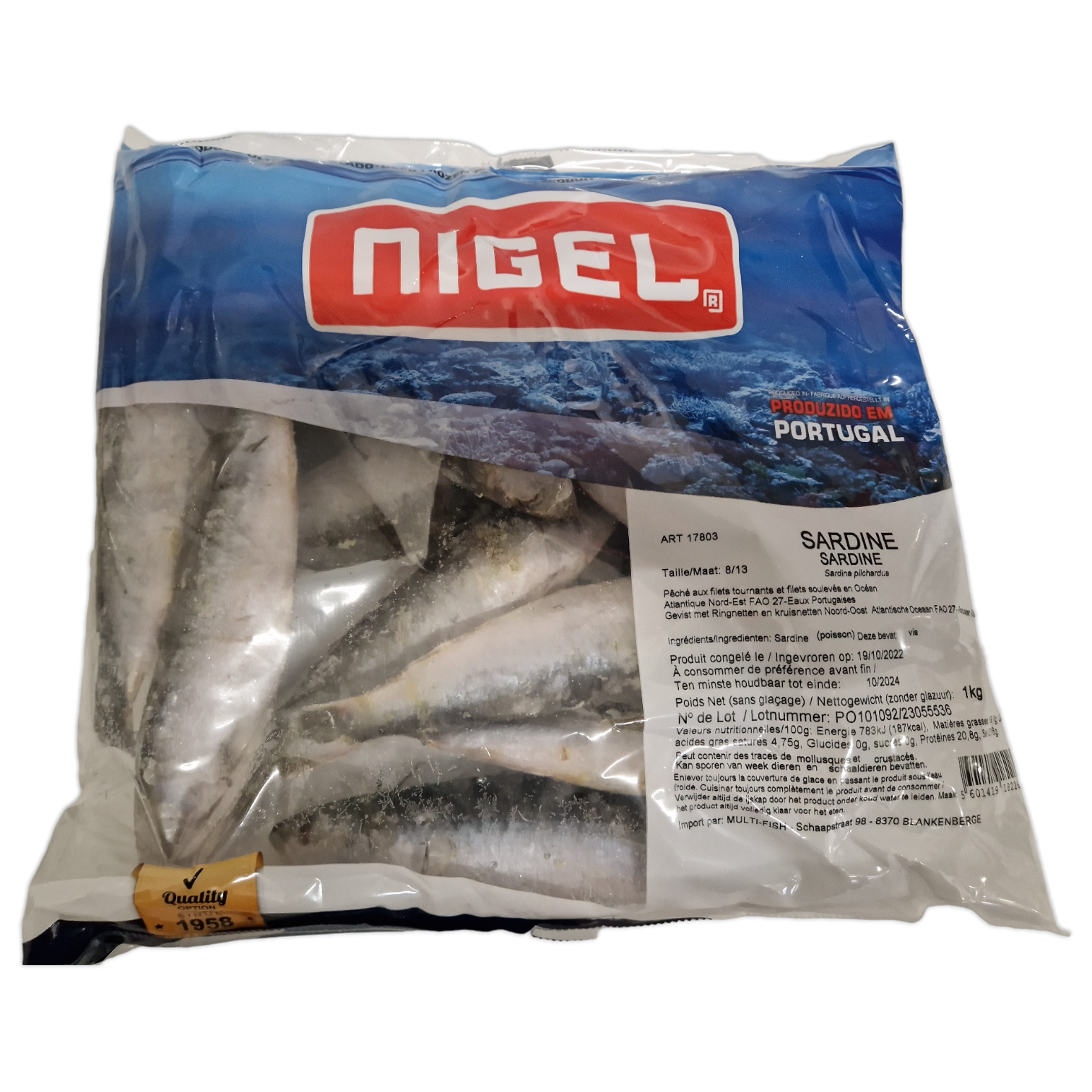 BBD 31/10/2024 Sardines WR 8/13 pc/kg 12 x 1kg 10% -NL