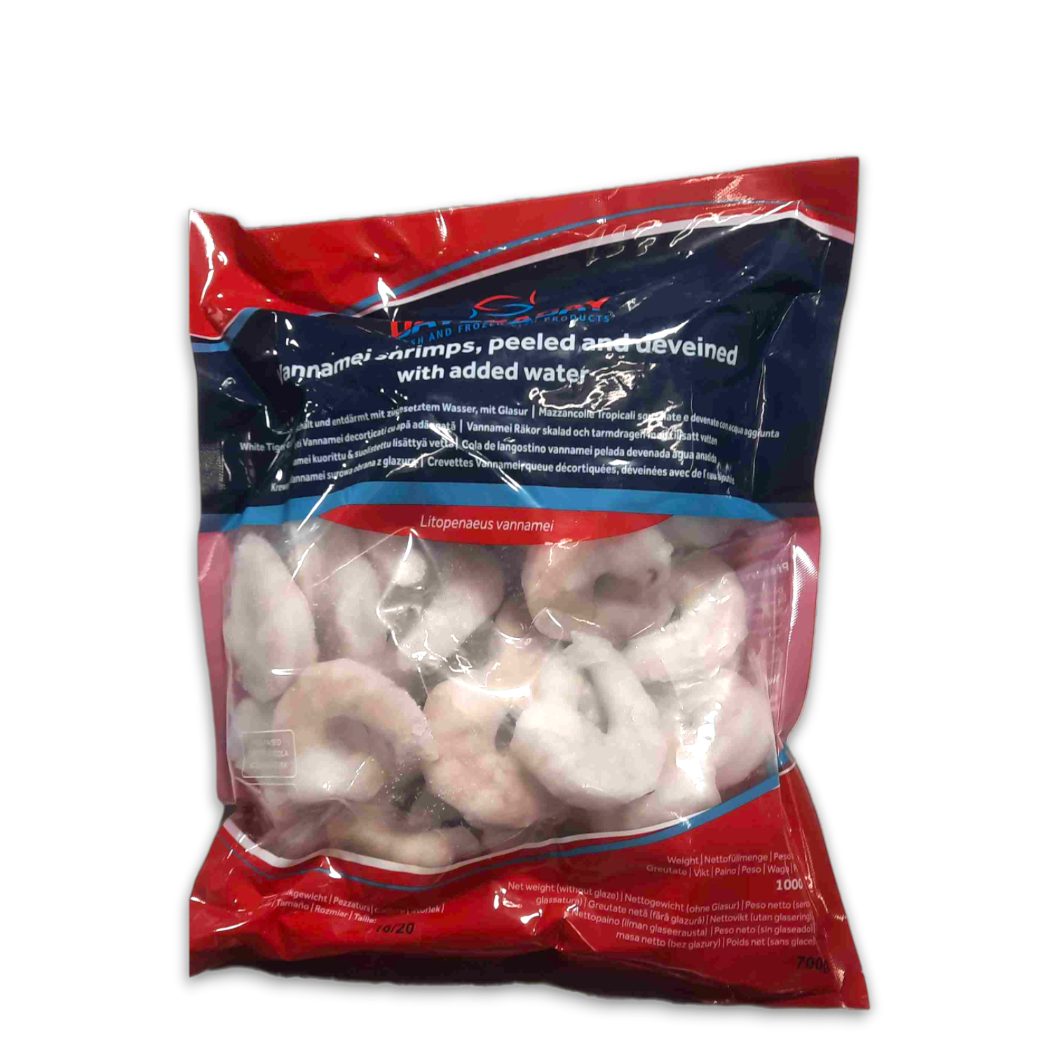 Vannamei shrimps P&D 16/20 10 x 1 kg  30%-VN