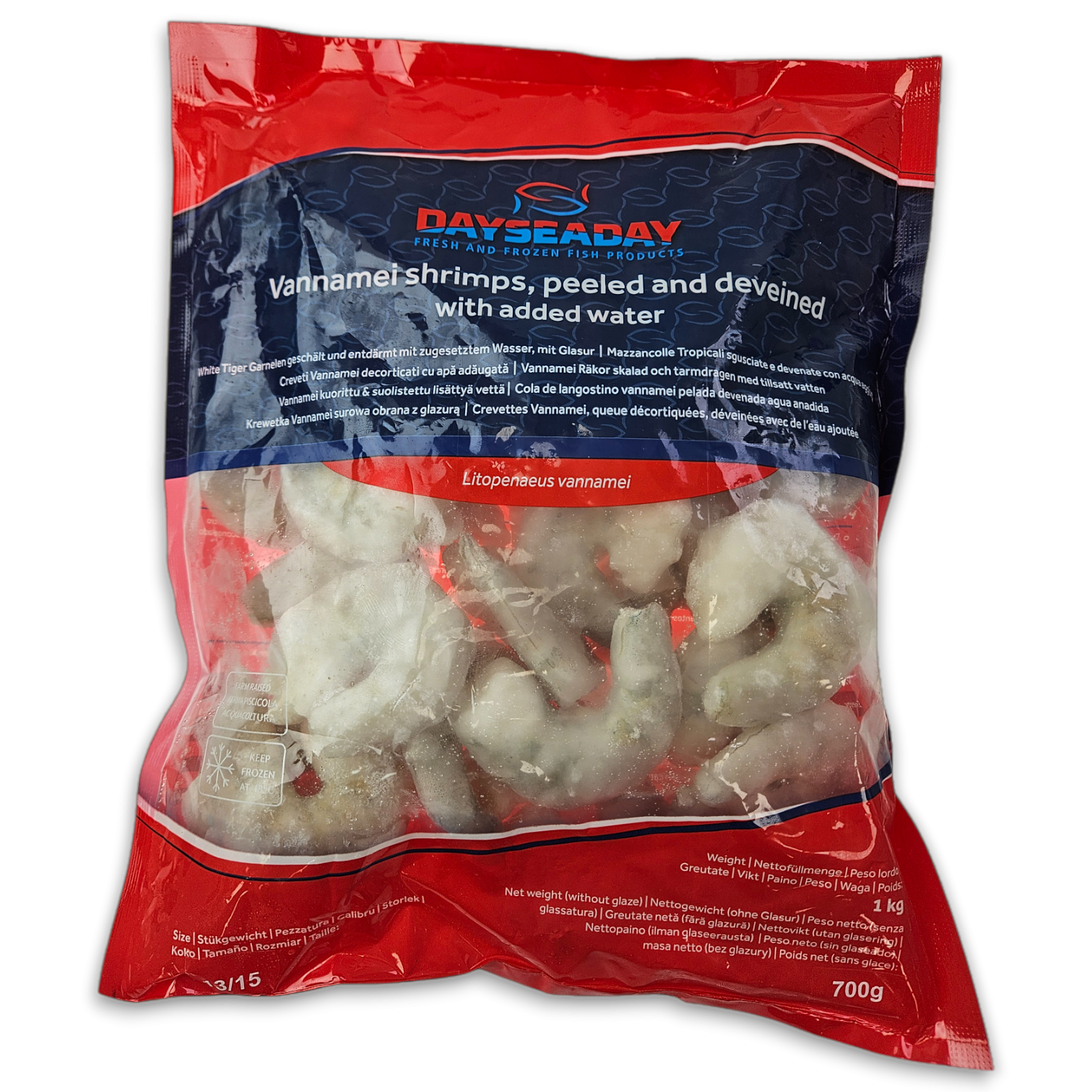 DSD Vannamei Shrimps P&D 13/15 IQF 10 x 1kg 30%-VN