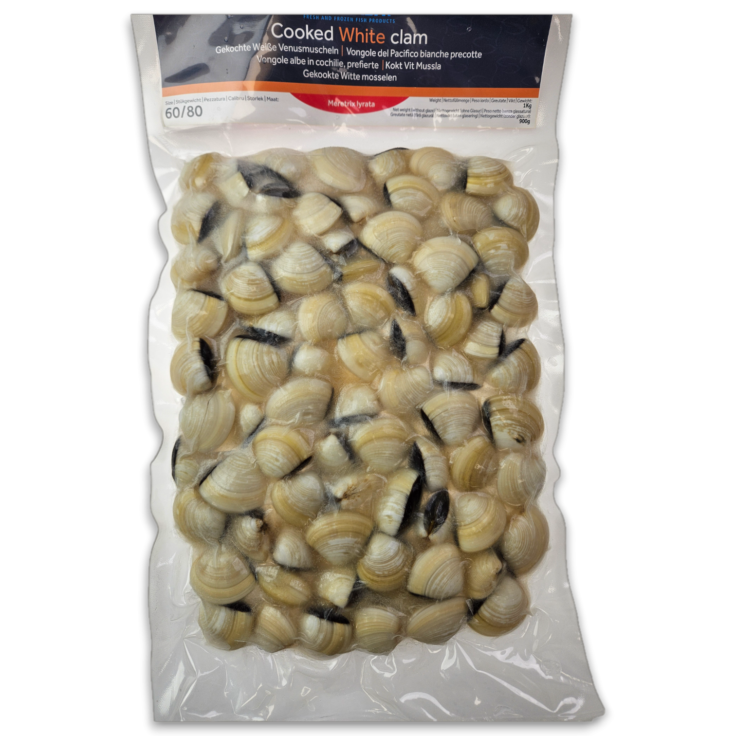 DSD Cooked White Clam WR 60/80 VP 10 x 1kg 10% -VN