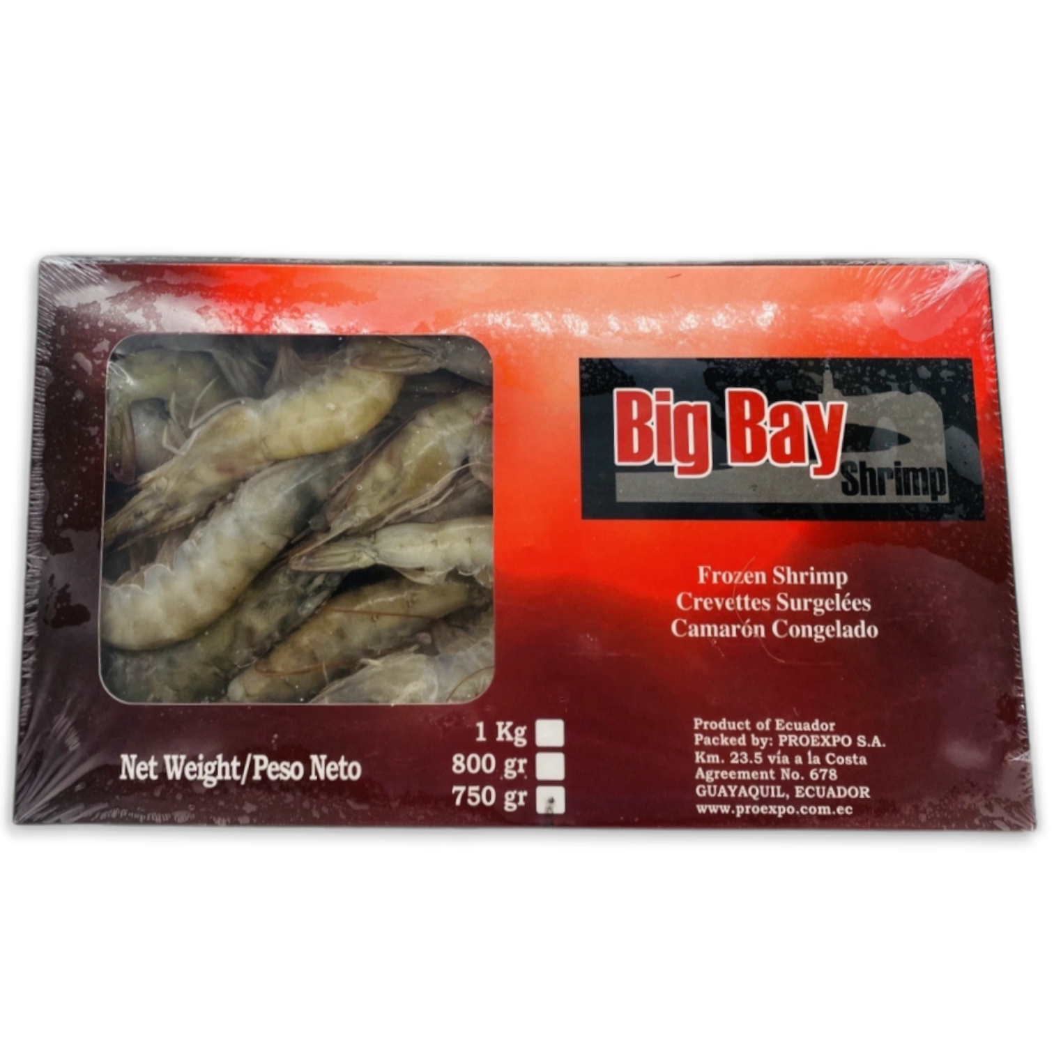 Big Bay Vannamei shrimps HOSO 30/40 12 x 1 kg 25 -EC