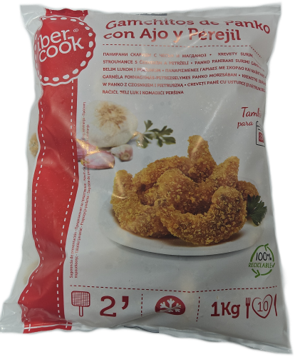 Ibercook Panko Prawns Garlic/Parsley IQF 4 x 1kg -ES