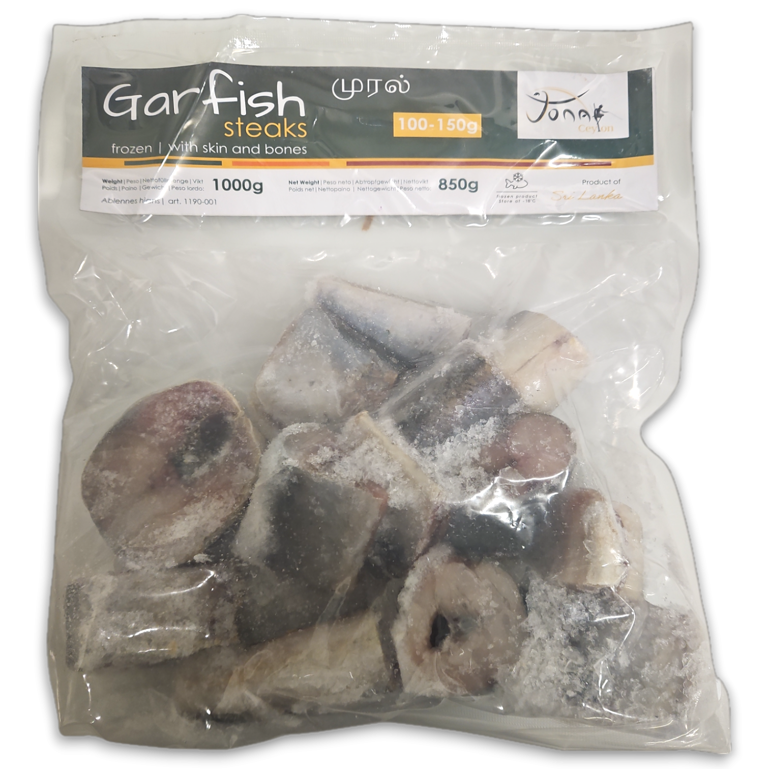 Jona Garfish Steaks S/ON B/IN 100-150g 10 x 1kg 15% - LK