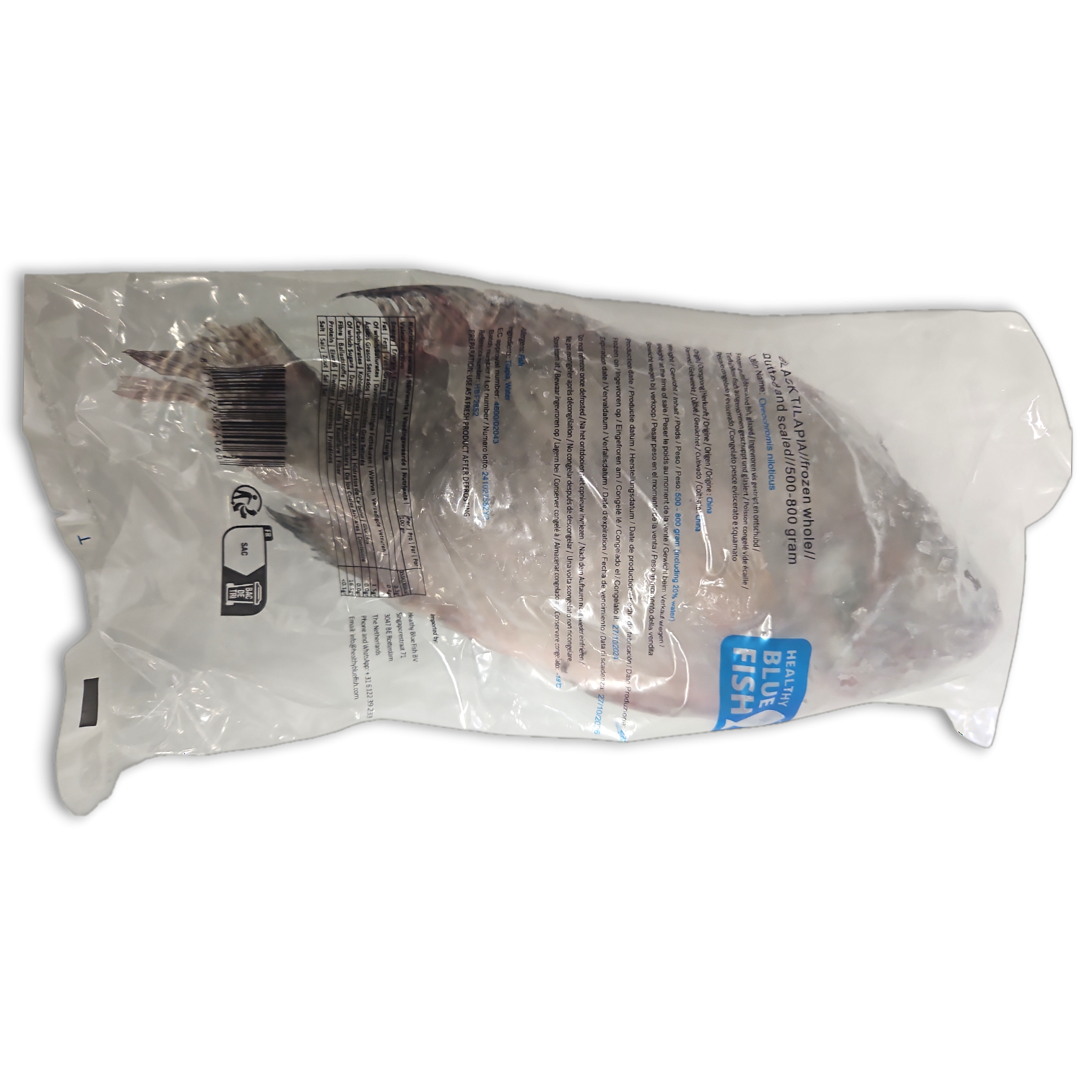 HBF Tilapia WGS 500-800g IPB 1 x 4kg 20% -CN