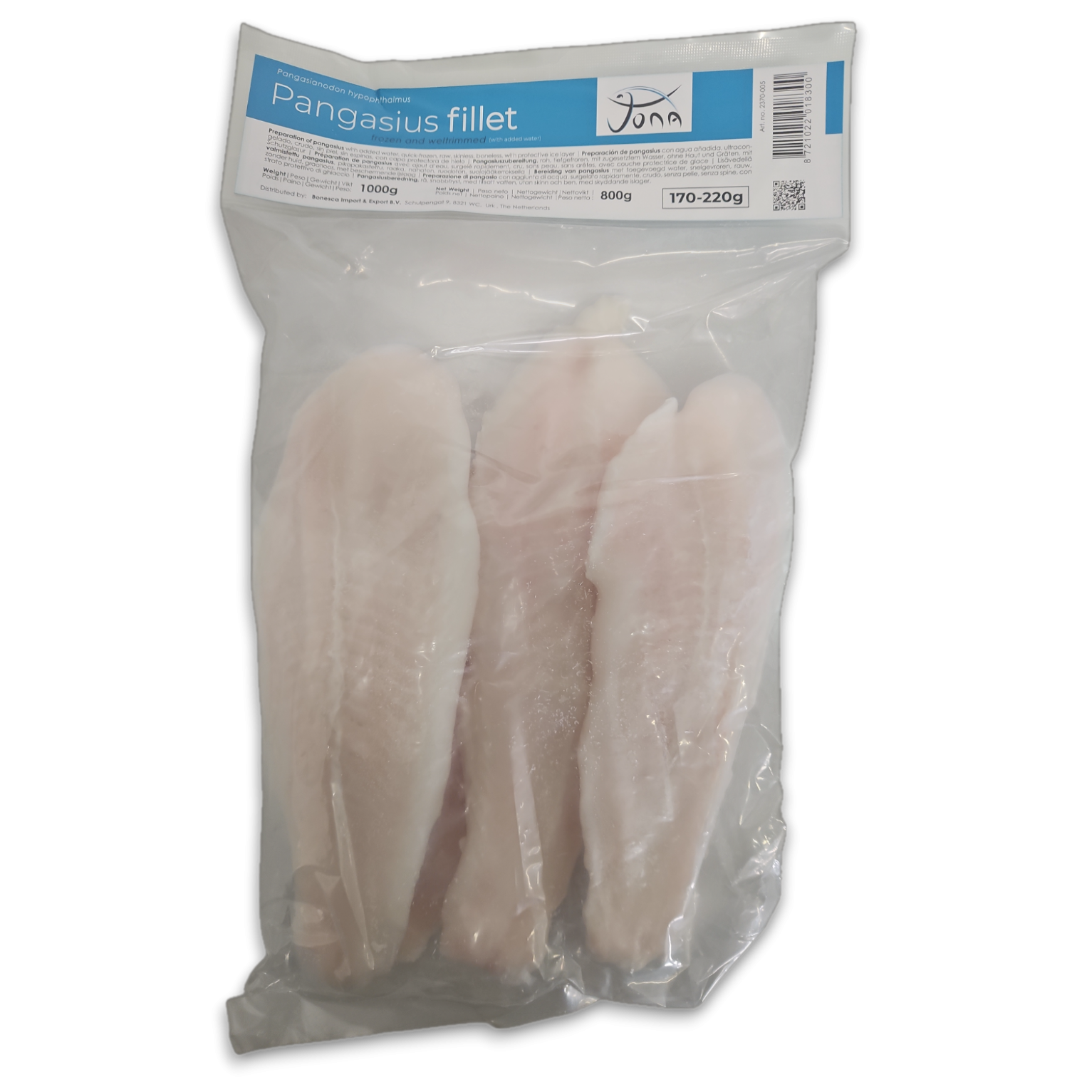 Jona Pangasius Fillet 170-220g IQF 10 x 1kg 20% -VN