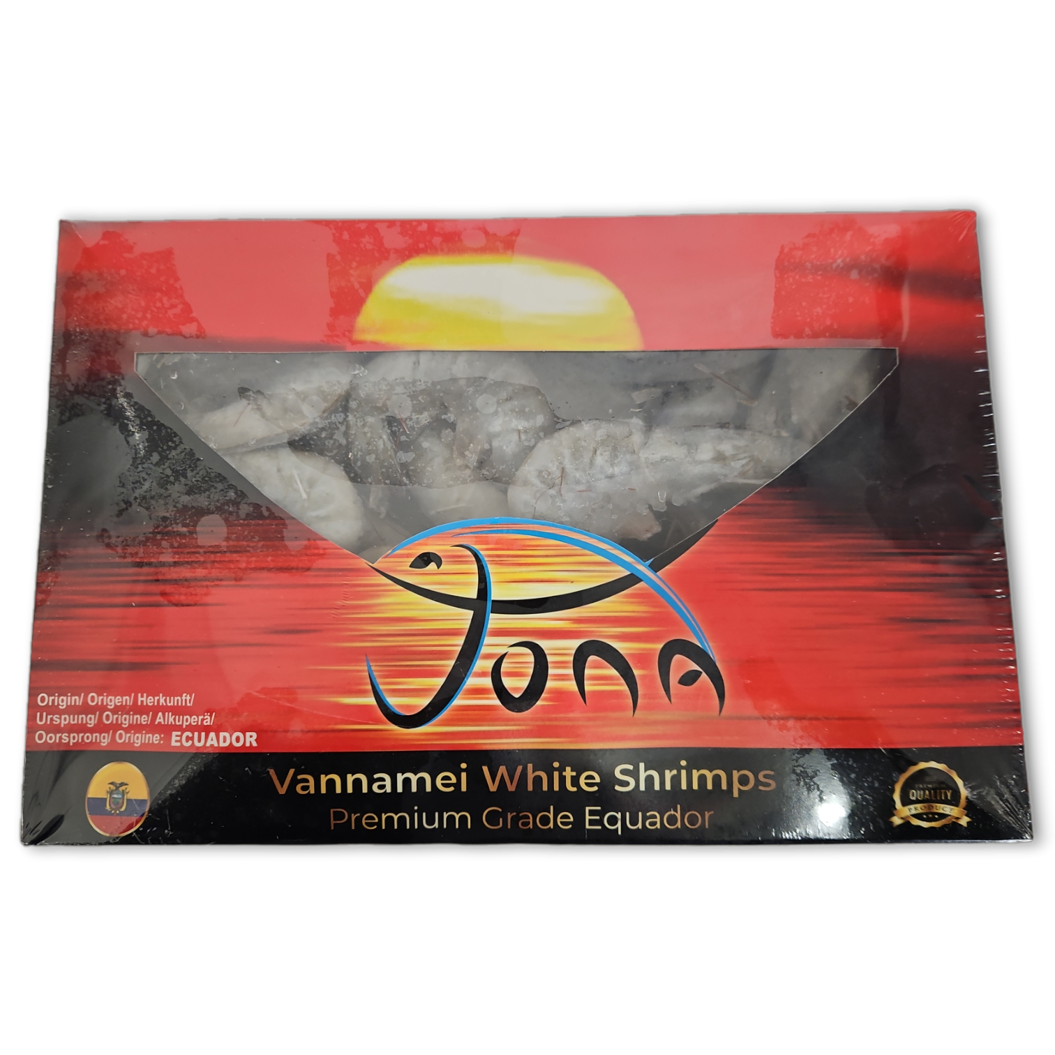 Jona Vannamei shrimps HOSO 50/60 IQF 6 x 2kg 20% -EC