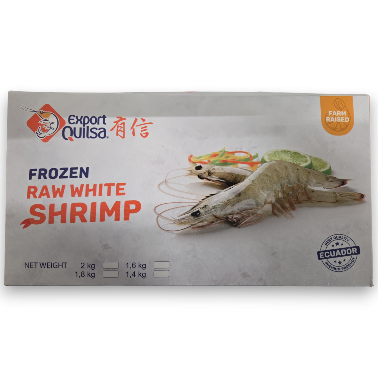 EQ Vannamei shrimps HOSO 30/40 IQF 6 x 2kg 20% -EC