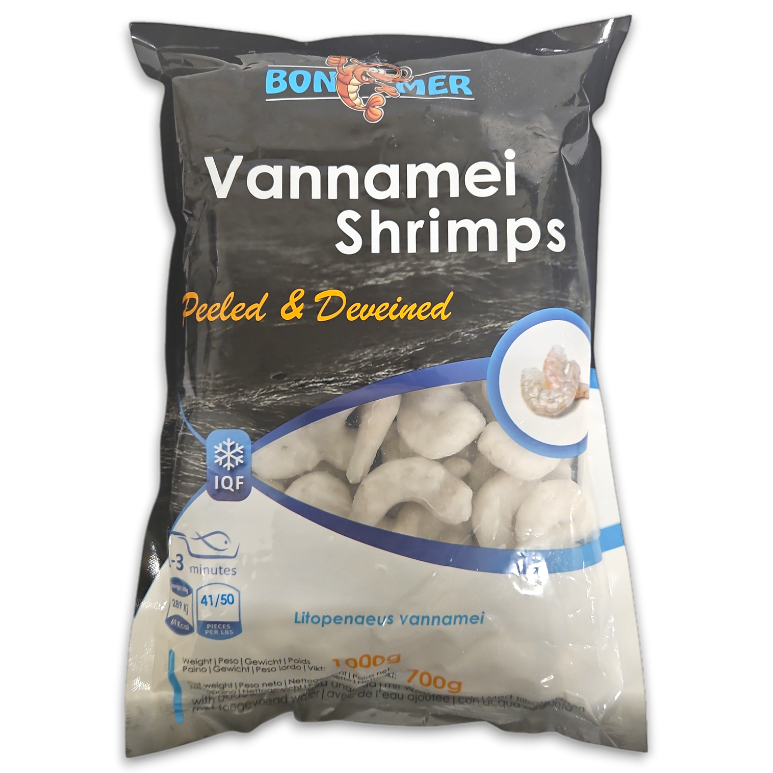 Bonemer Vannamei Shrimps P&D 41/50 IQF 10 x 1kg 30%-IN