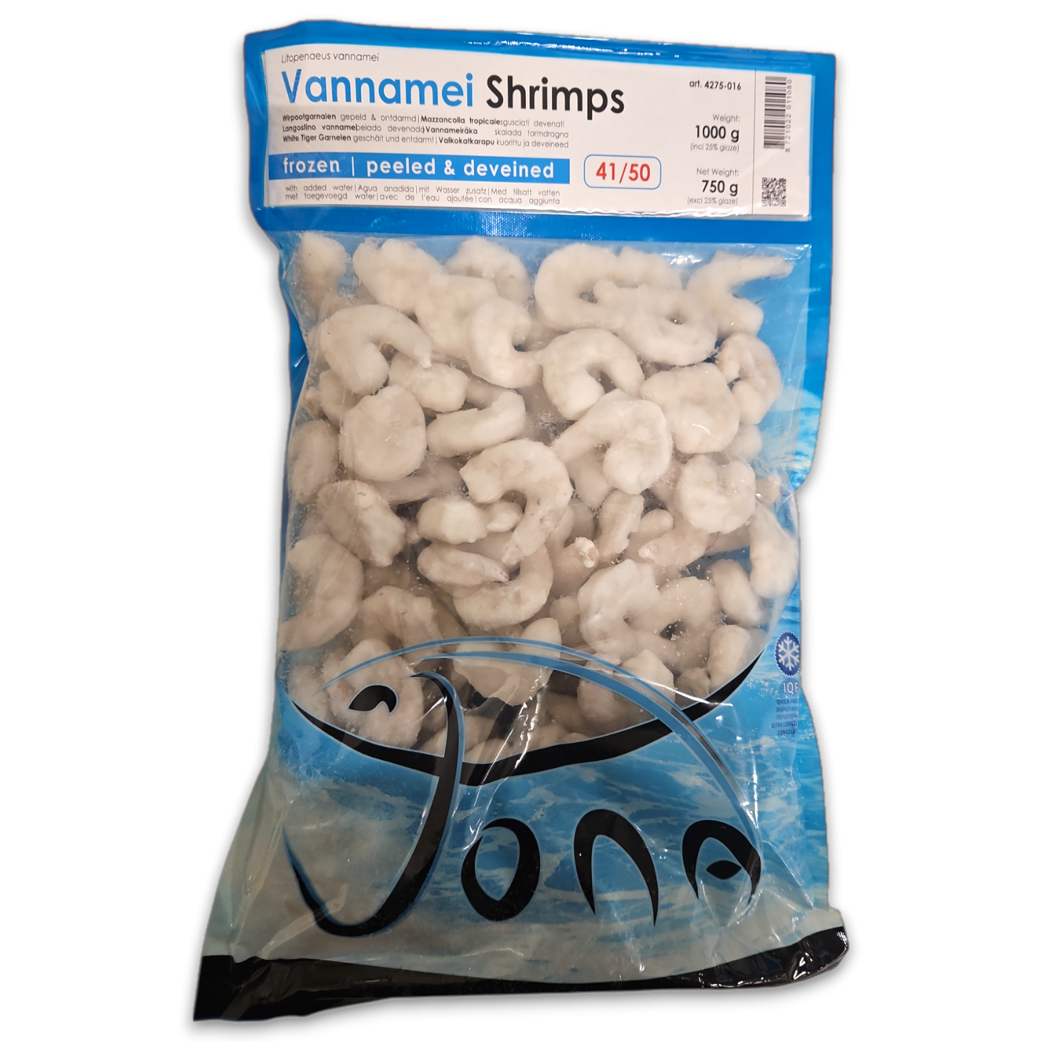 Jona Vannamei Shrimps P&D 41/50 IQF 10 x 1kg 25%-IN