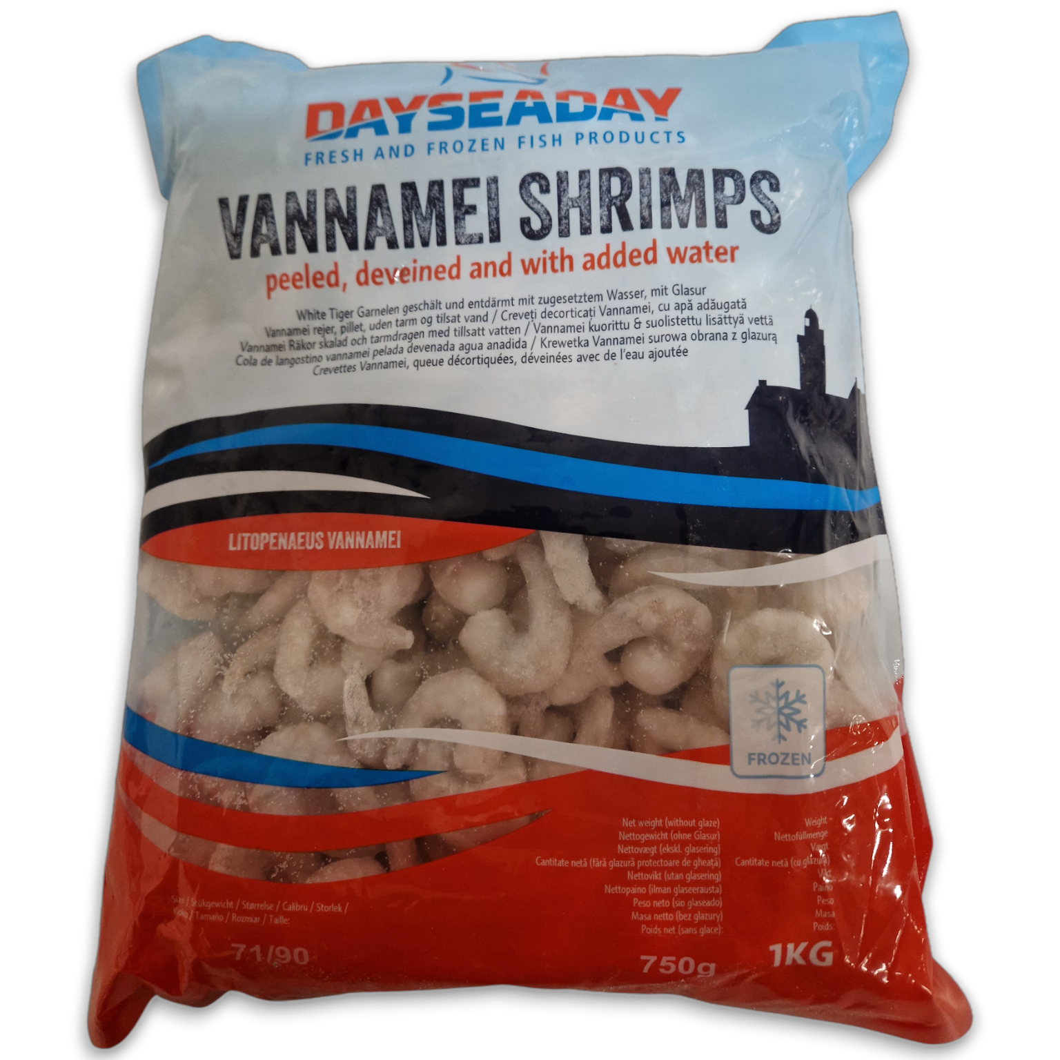 DSD Vannamei Shrimps P&D 71/90 IQF 10 x 1kg 25%-IN