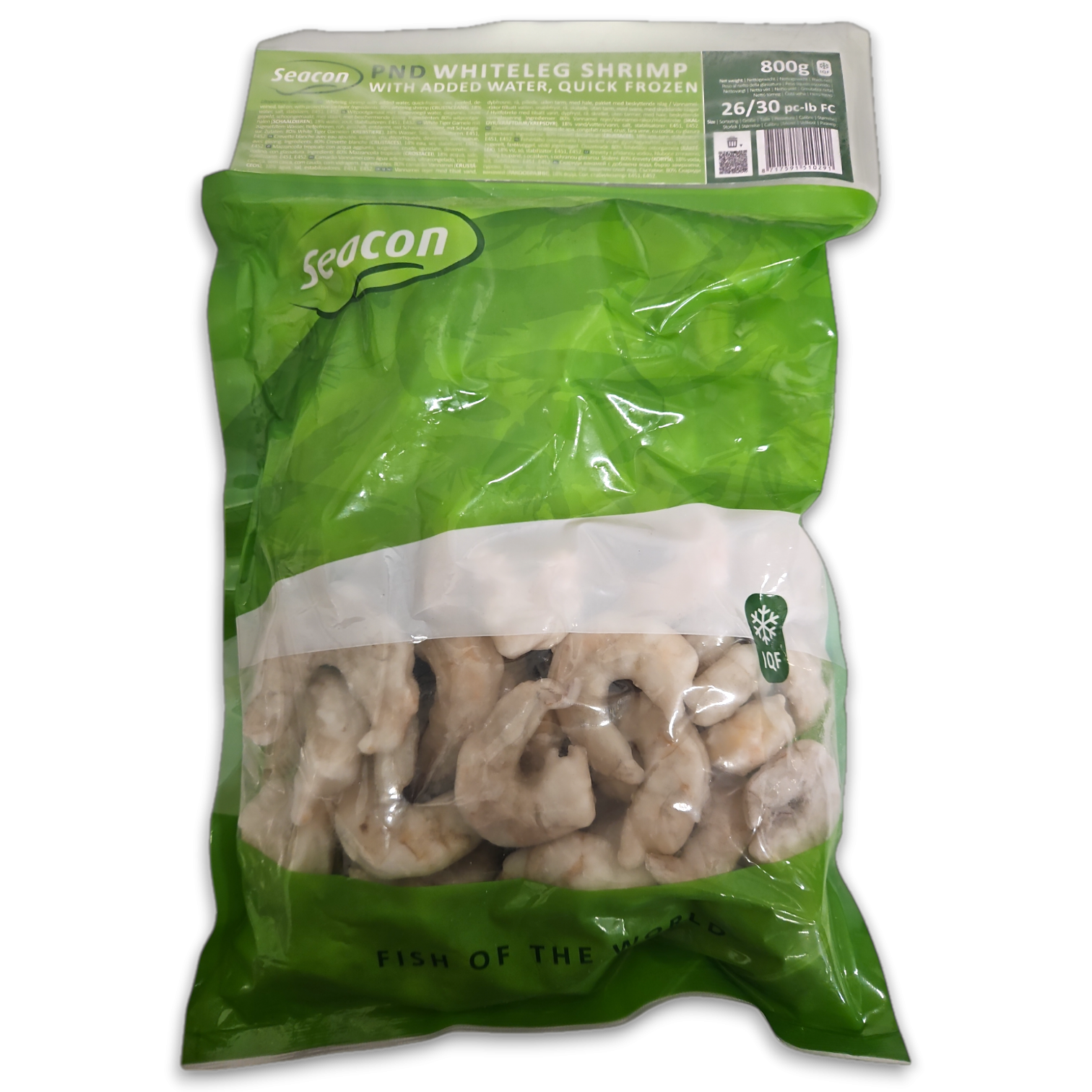 Seacon Vannamei Shrimps P&D 26/30 IQF 10 x 1kg 20%-IN