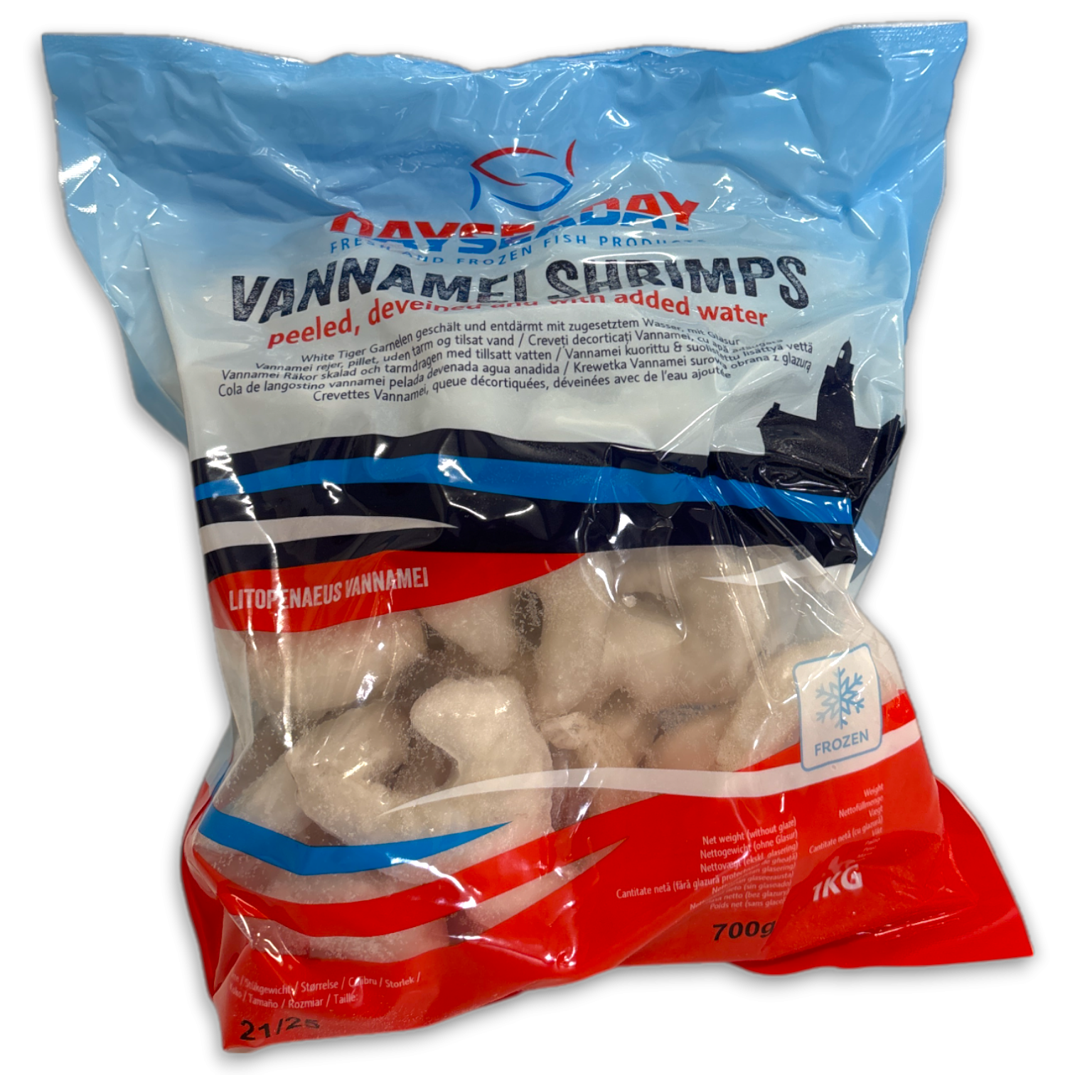 DSD Vannamei Shrimps P&D 21/25 IQF 10 x 1kg 30%-VN