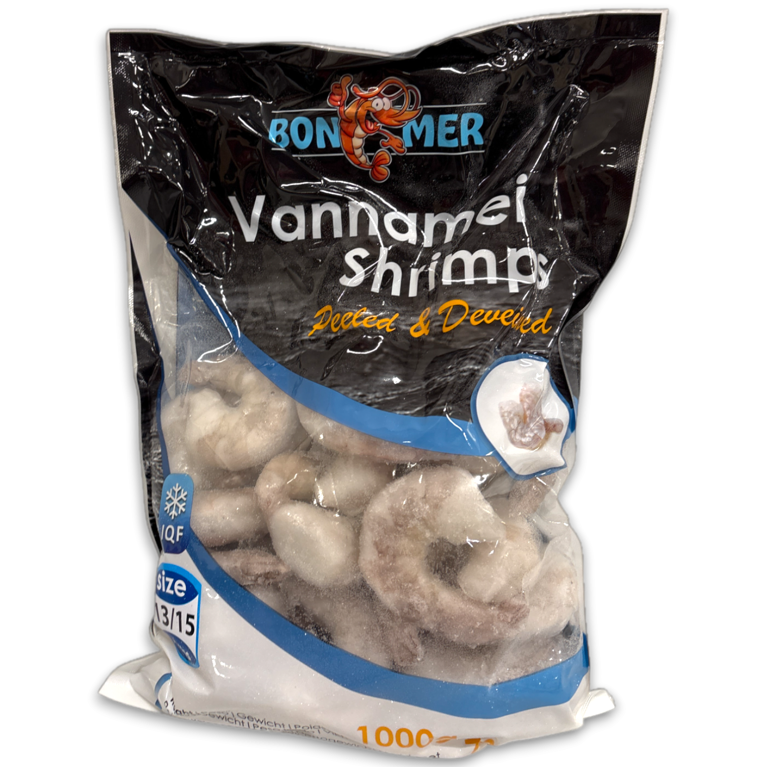 Bonemer Vannamei Shrimps P&D 13/15 IQF 10 x 1kg 30% -VN