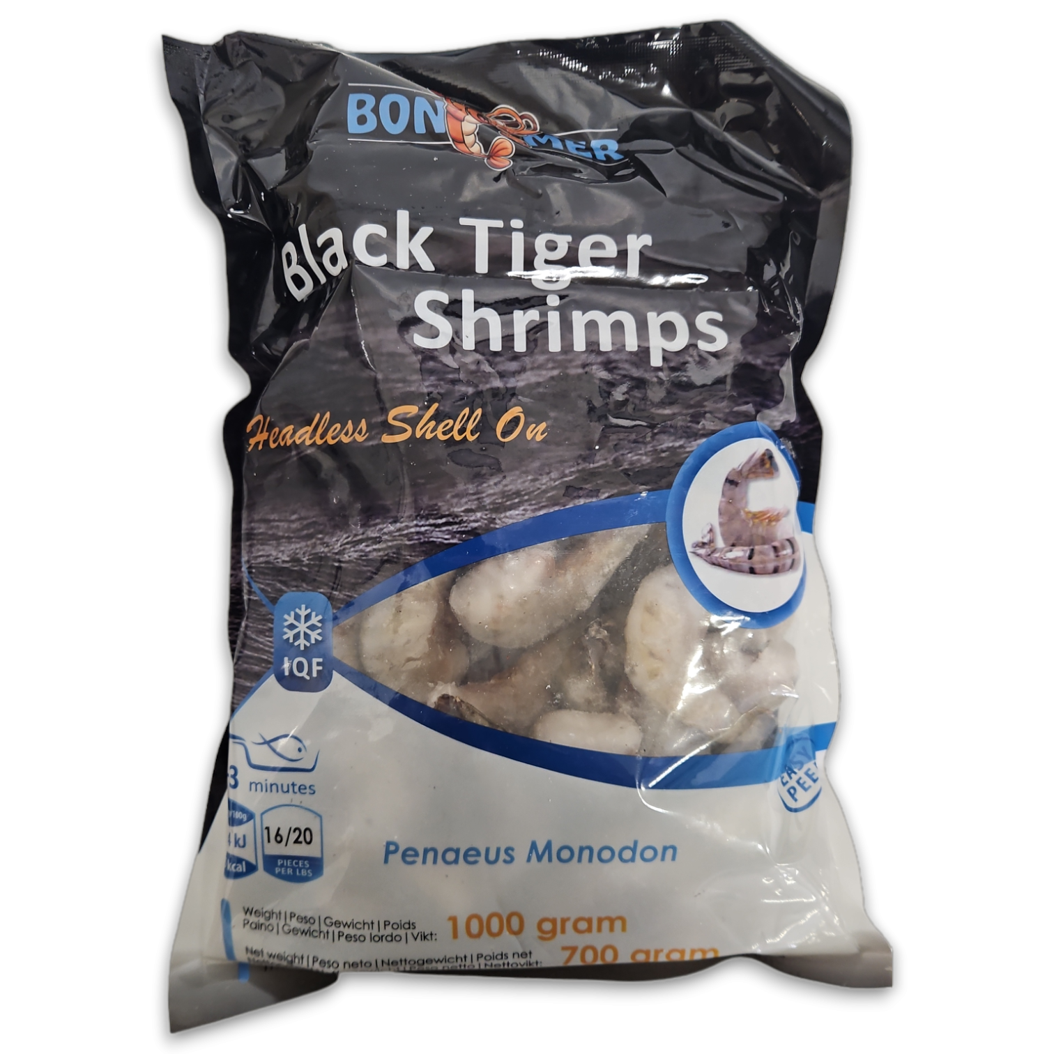 Bonemer Black Tiger HLSO ezp 16/20 IQF 10 x 1kg 30% -BD