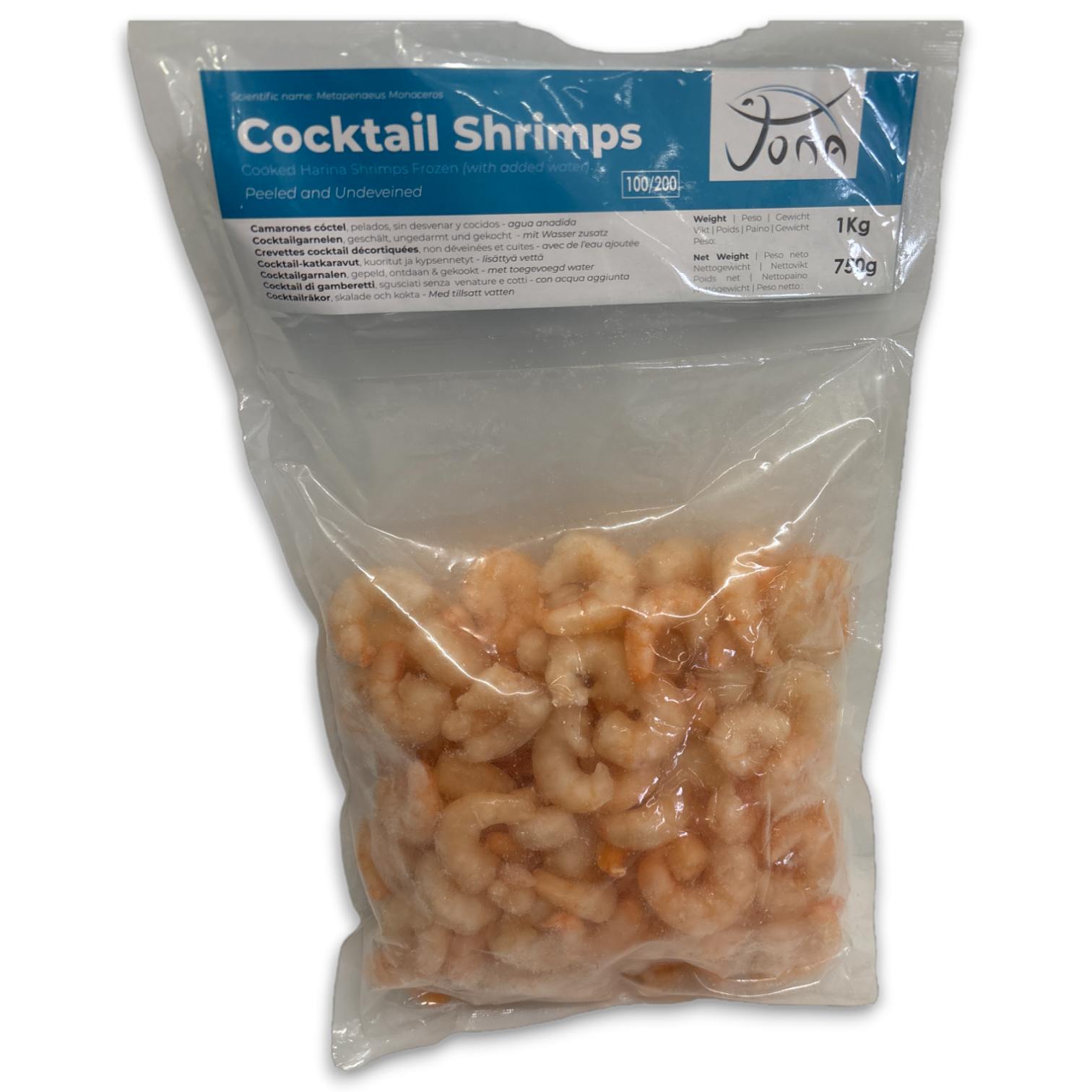 Jona Cooked Shrimps PUD 71/90 IQF 10 x 1kg 25% -BD