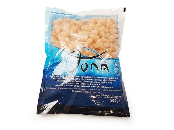 Cooked peeled shrimp 300-500 IQF 20 x 500 g 25%-BD
