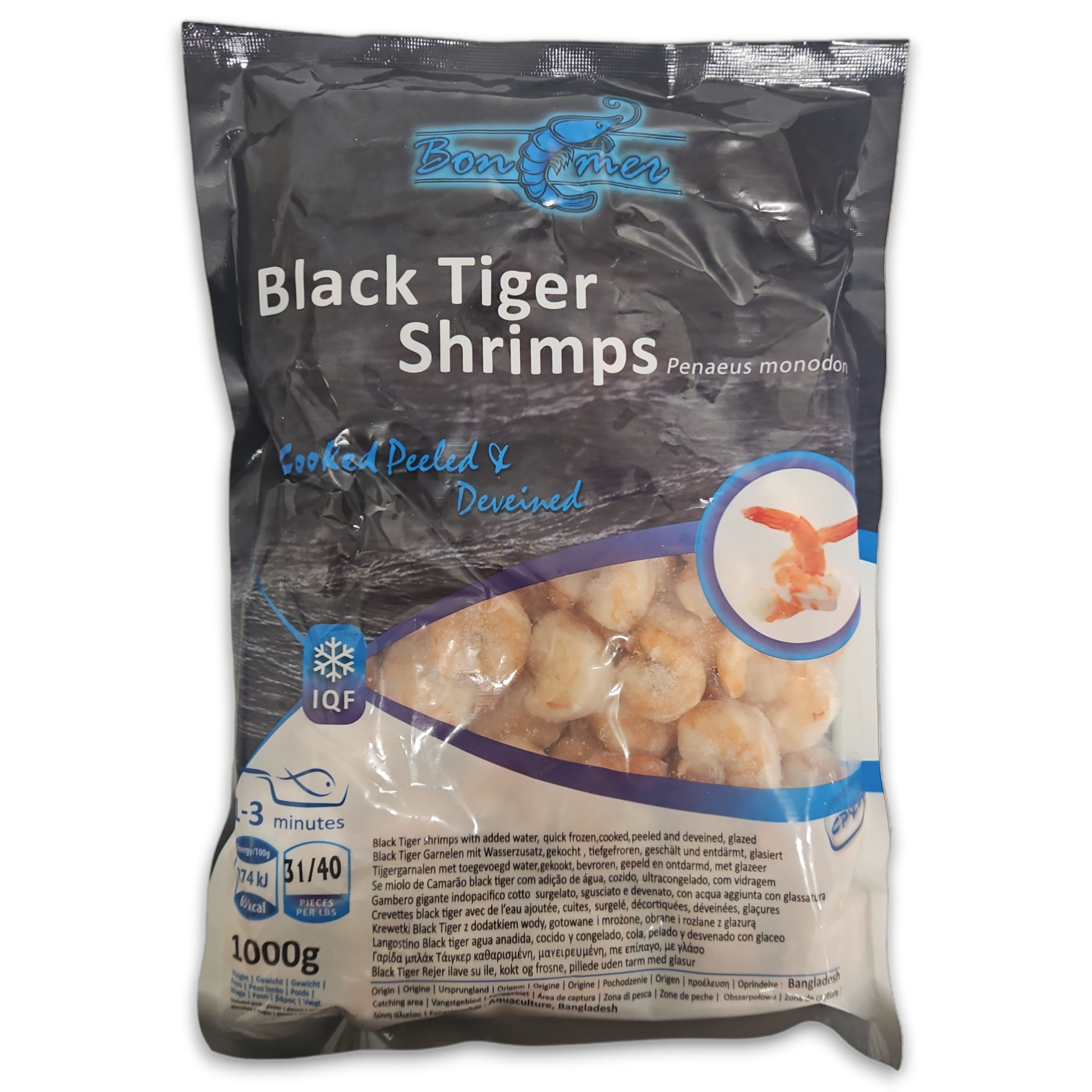 Bonemer Black Tiger CPND 31/40 IQF10 x 1kg 20% -BD