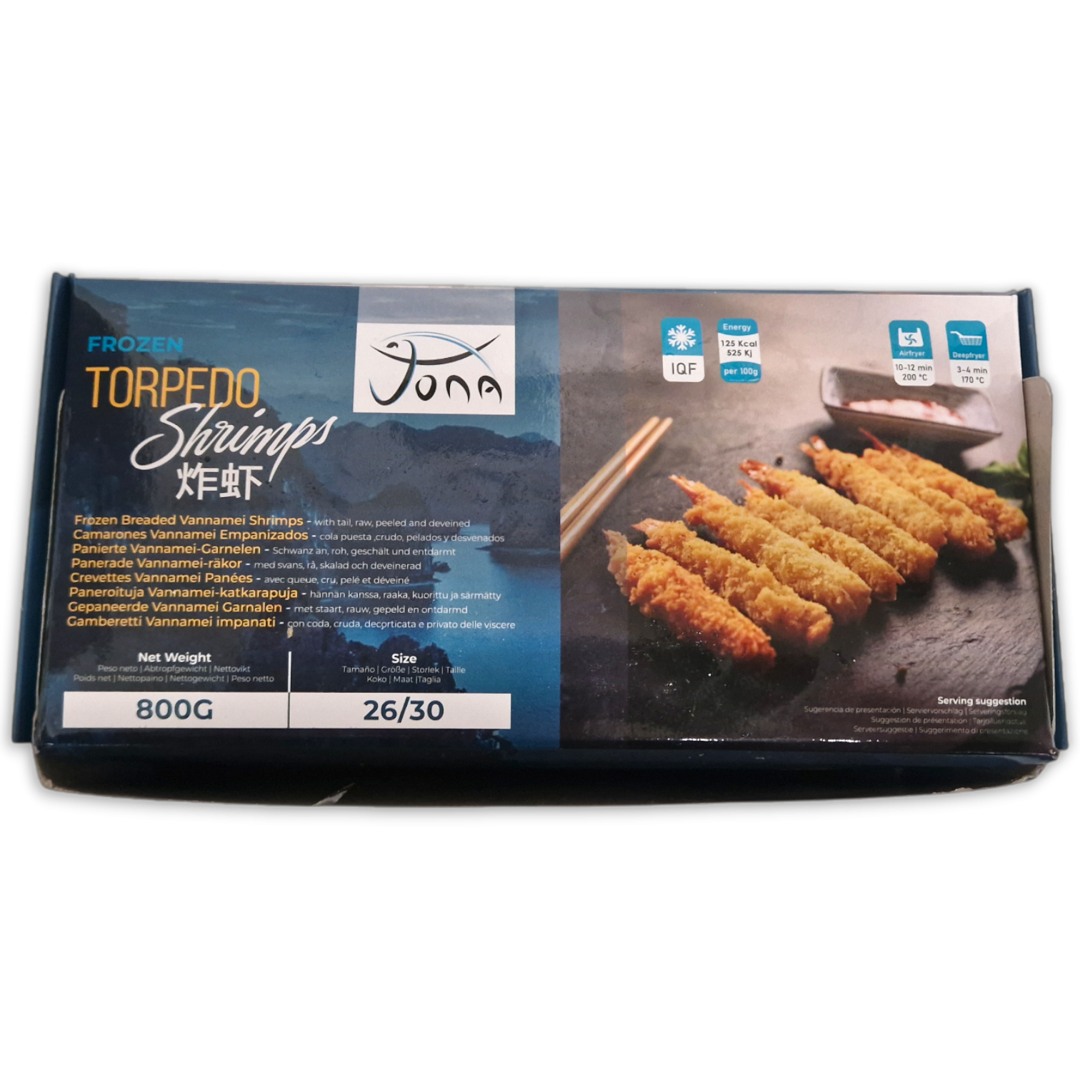 Jona Breaded Torpedo Shrimps 26/30 IQF 12 x 800g -VN