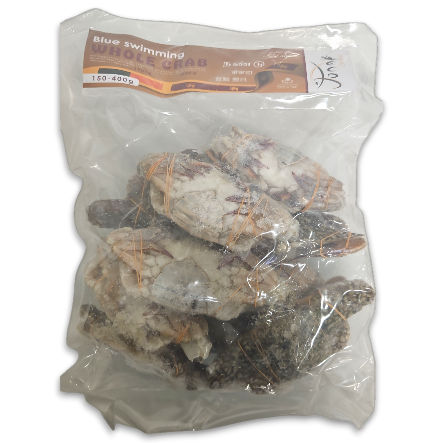 Jona Blue Swimming Crab 150-400g IQF 5 x 2kg 15% -LK
