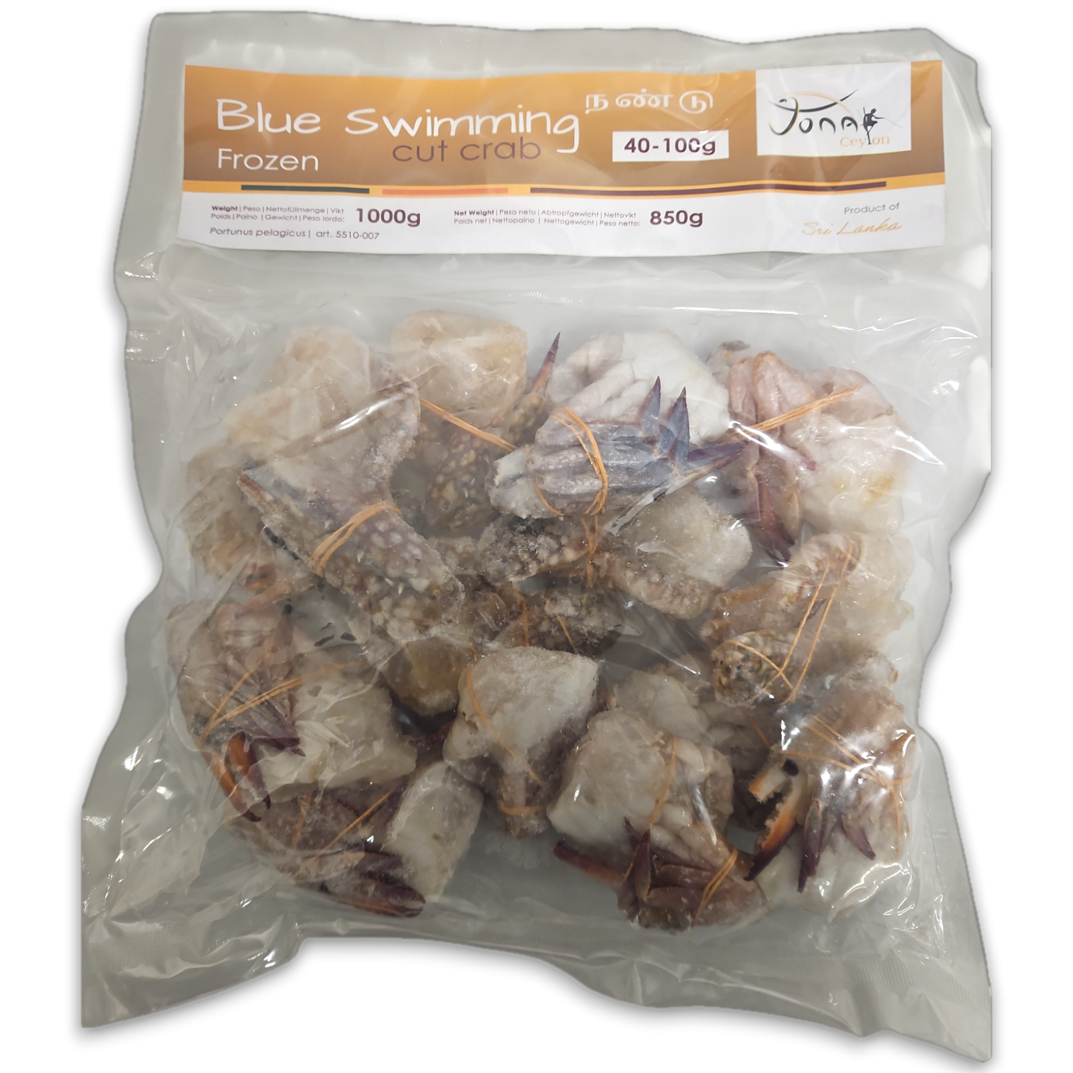 Jona Blue Swimming Cut Crab 40-100g 10 x 1kg 15% -LK
