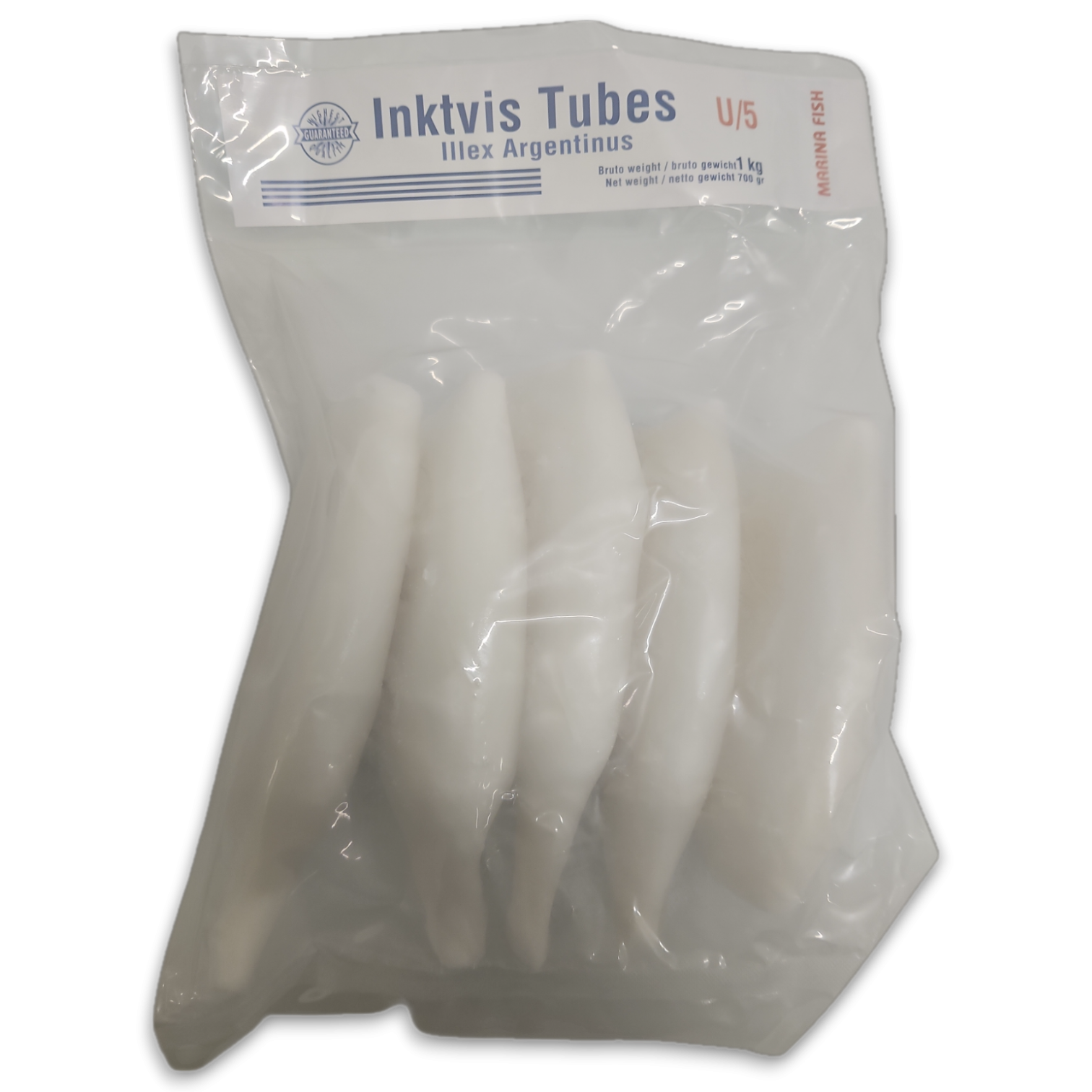 Marina Fish Illex Squid tubes U-5 10 x 1 kg 30%-CN