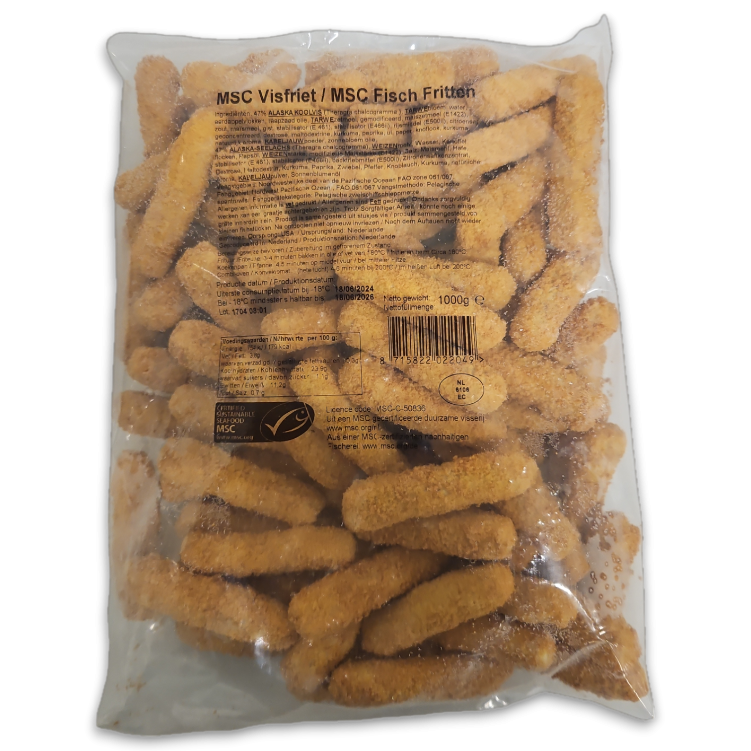Jimmy Fish Fries Pollock IQF 5 x 1kg -NL