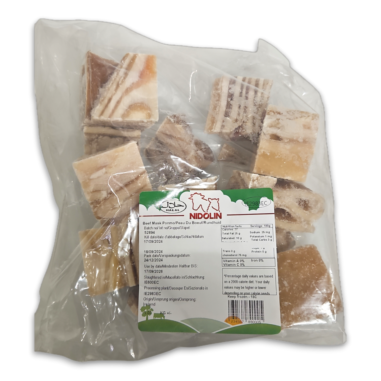 NIDOLIN SMALL Cow skin cutted cleaned 8 x 1 kg-IE