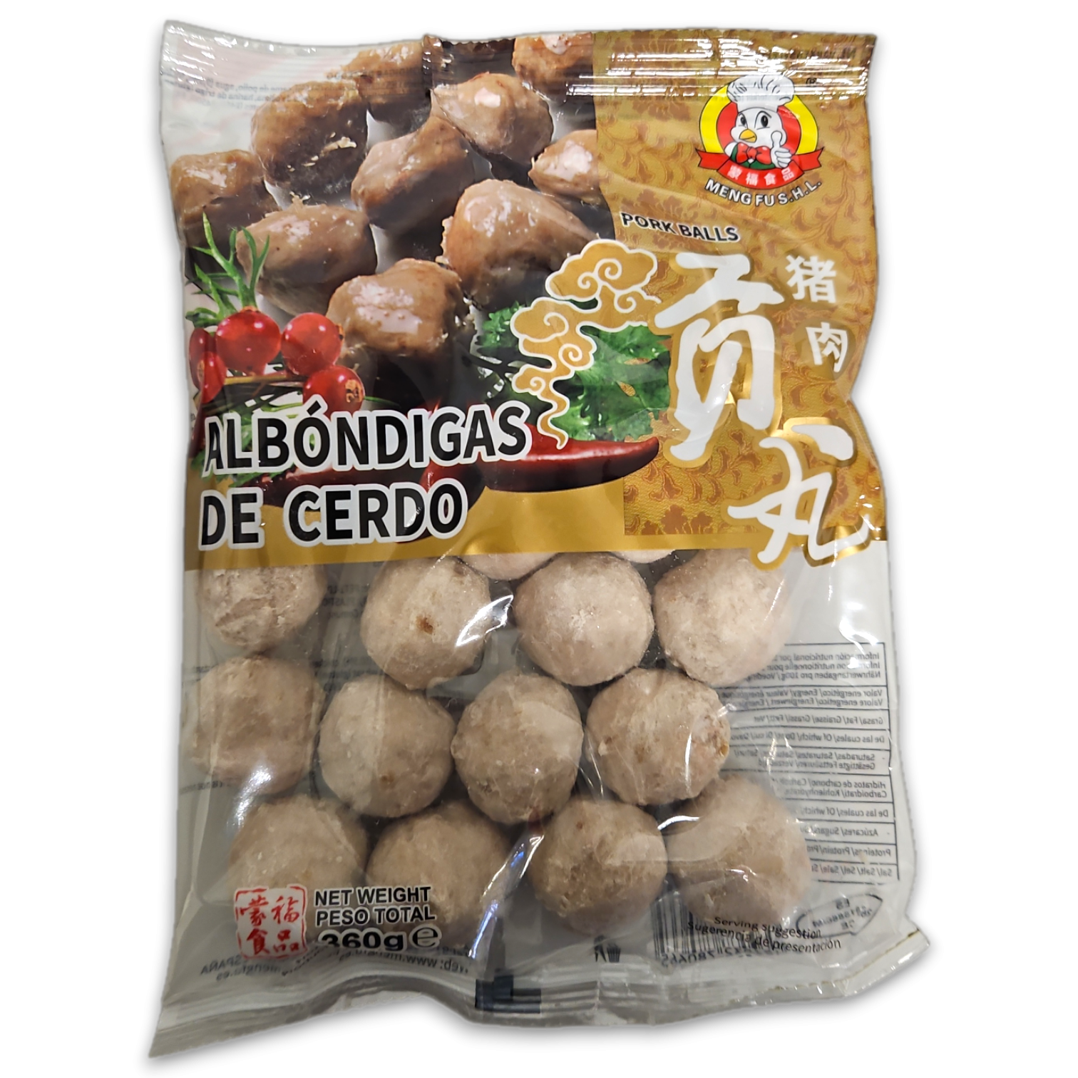 Meng Fu 猪肉丸 Pork Balls IQF 16x 360g -ES