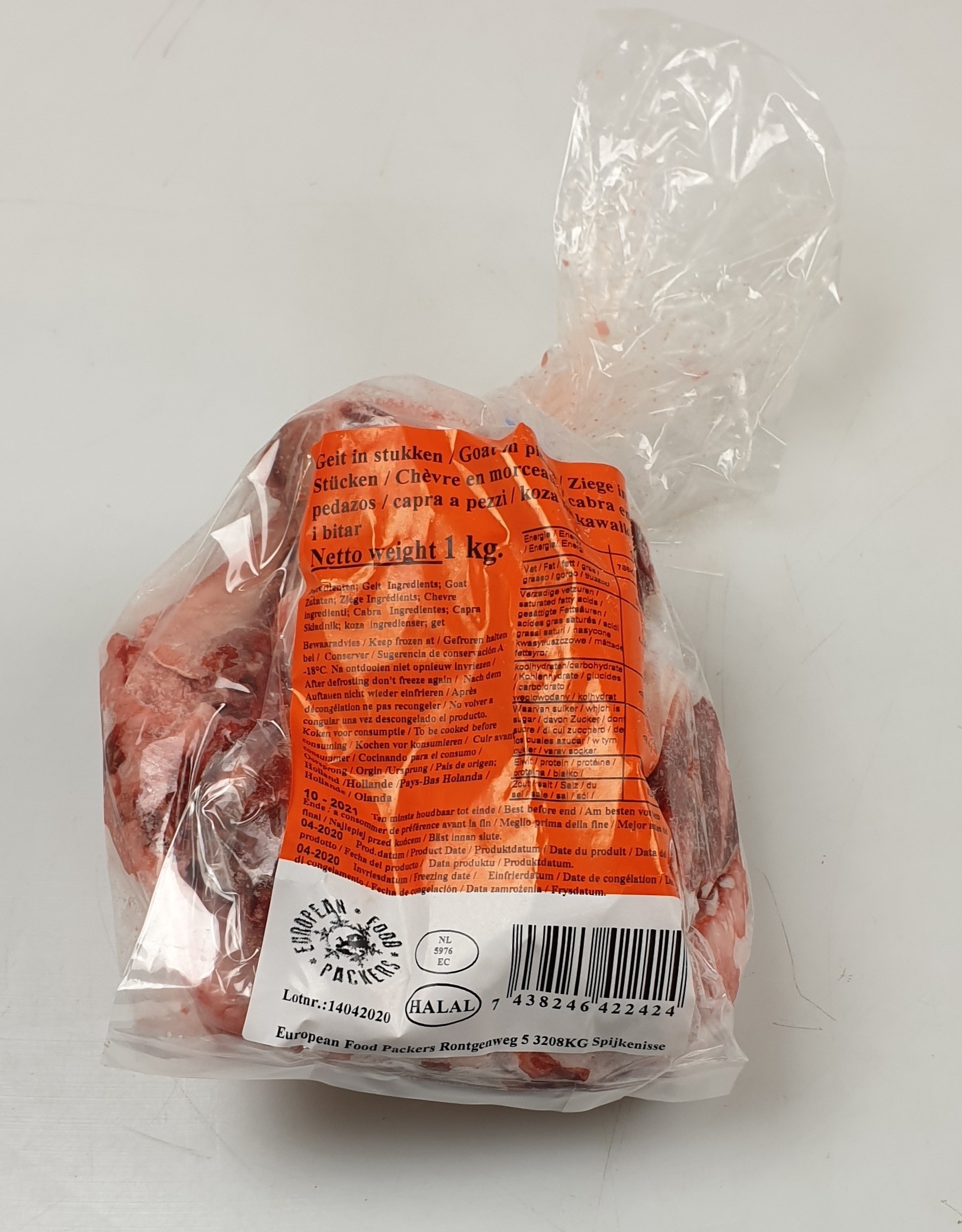 Goat meat 12 x 1 kilo-NL