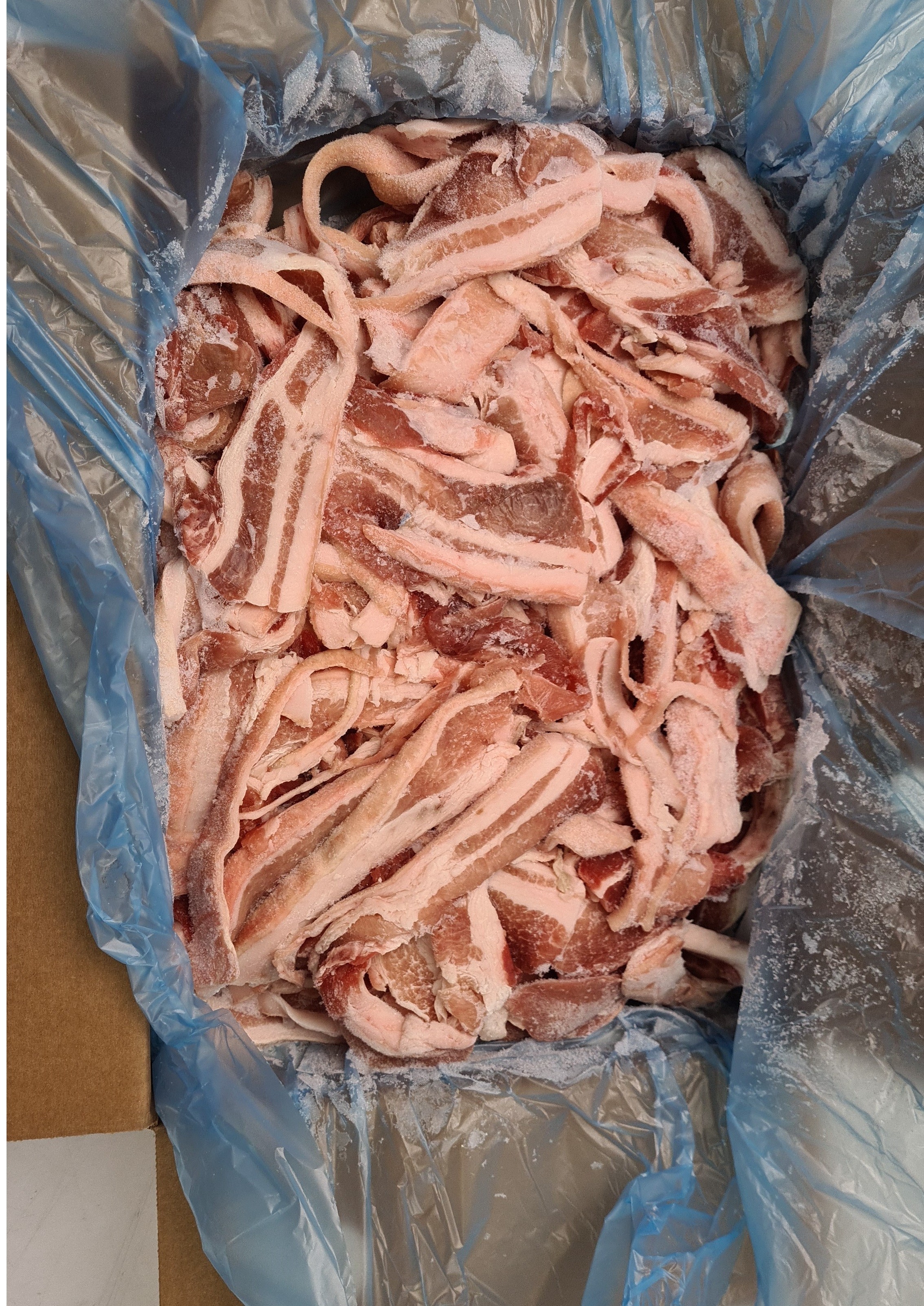 BBD 2-23 Sliced Pork Bellies Miscuts Rind-on 1 x 5 kg - ES
