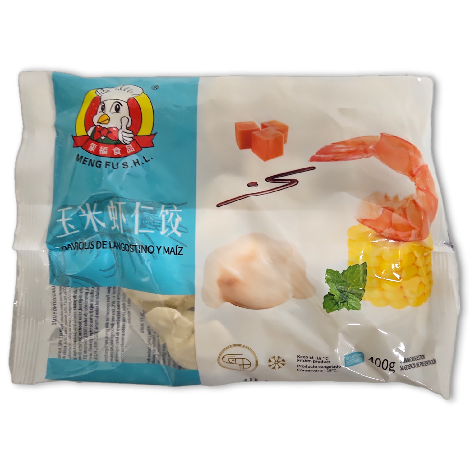MengFu Prawns and Corn Ravioli IQF 12 x 400g -ES