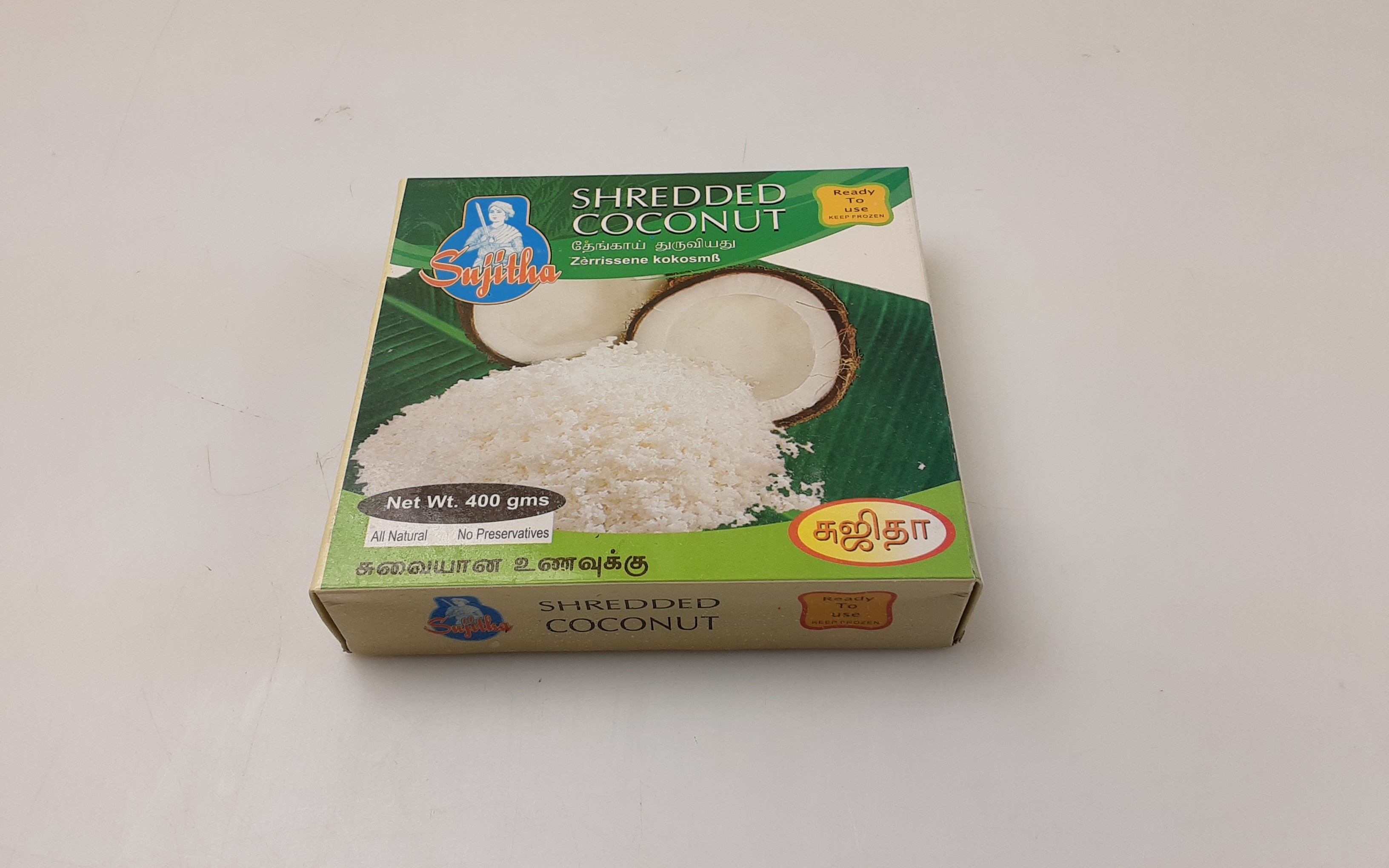 Sujitha Shredded Coconut 18 x 400grs (4 x 100grs) -IN