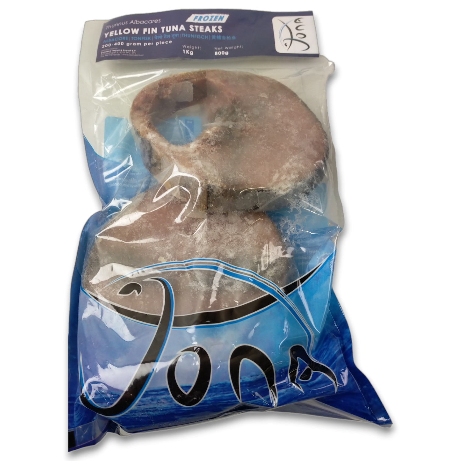 JONA Yellowfin Tuna Steaks Skin on 200-400 grs 10 x 1 kg-IN