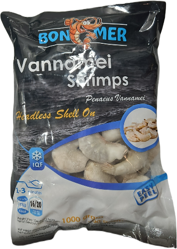 BONEMER Vannamei Shrimps HLSO easypeel 16/20 10x1 kg 30%-IN