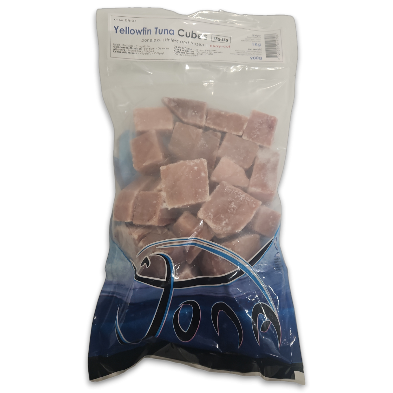 Jona Yellowfin Tuna Cubes B/S 10 x 1kg 10% -IN