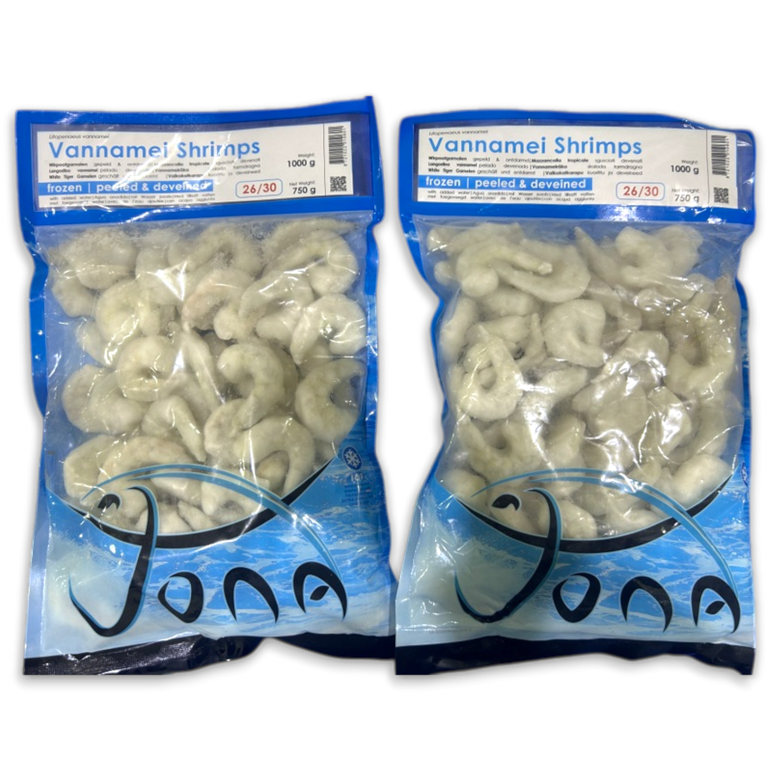 Jona Vannamei Shrimps P&D 26/30 IQF 10 x 1kg 25%-IN