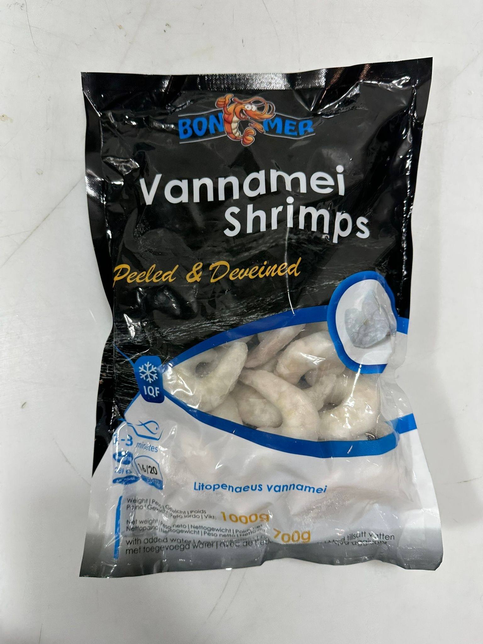 JONA Vannamei shrimps PND 16/20 10 x 1 kg 25%-IN