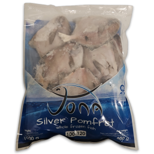 Jona Silver Pomfret WR 100-120g IQF 10 x 1 kg 20% -CN