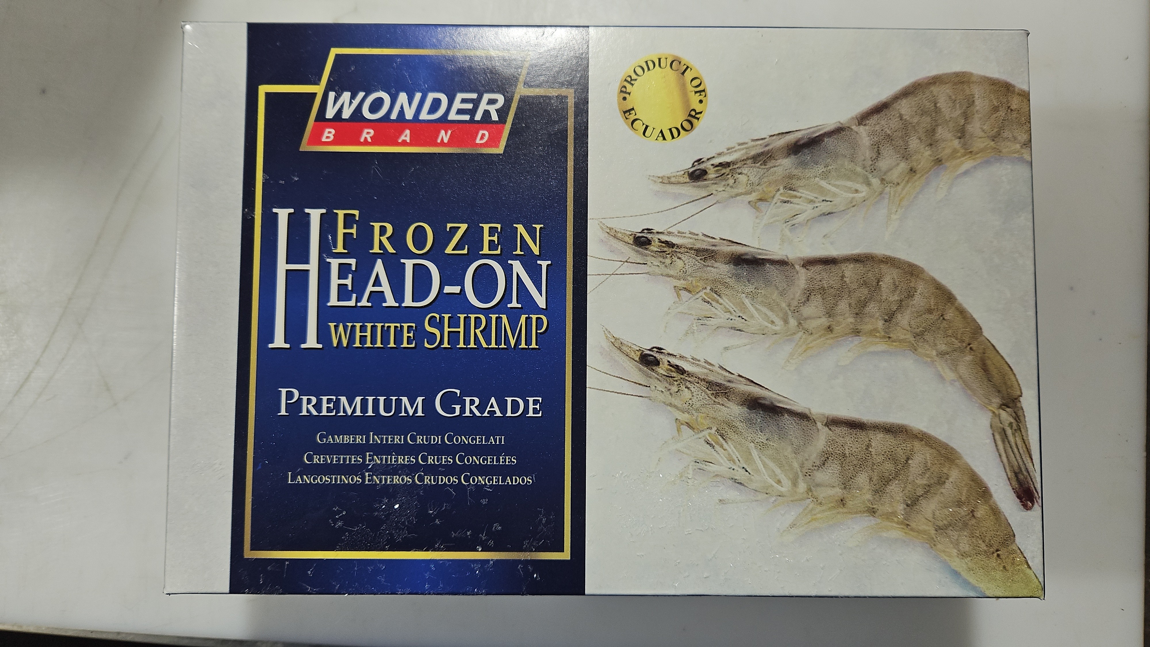 Vannamei shrimps HOSO 40/50 12 x 1 kg 20% -EC