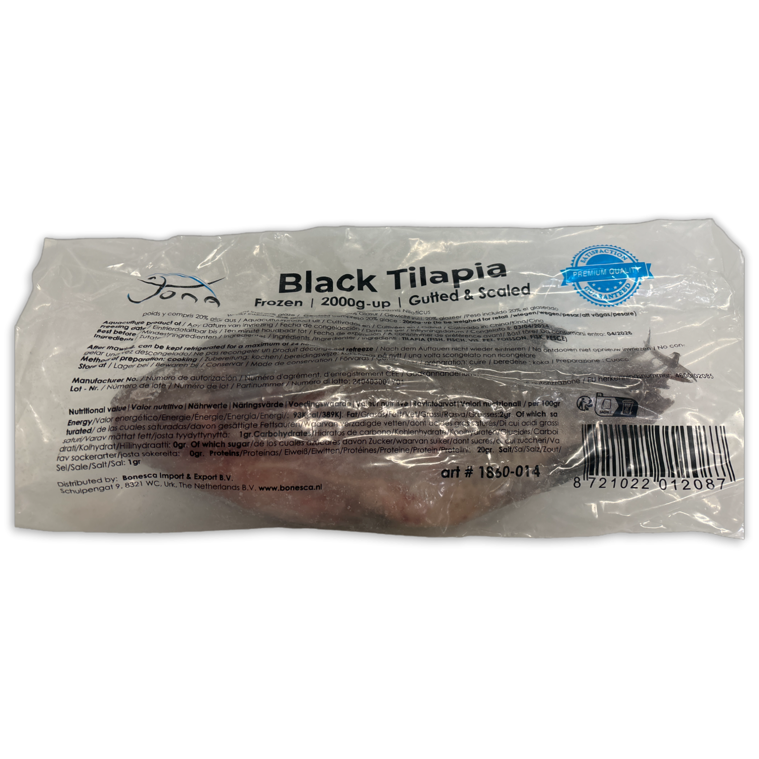 Tilapia WGS 2000gr up IWP 10 kg 20%-CN